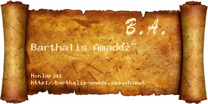 Barthalis Amadé névjegykártya